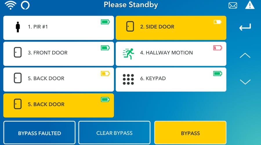 Duluth security system command screen.